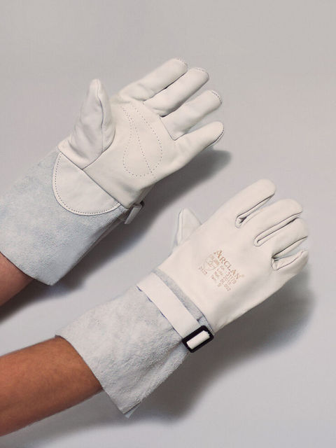 Luva de proteção em couro vaqueta com cobertura de punho