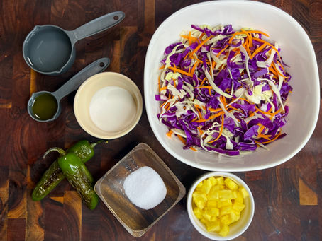 Roasted jalapeño pineapple slaw 