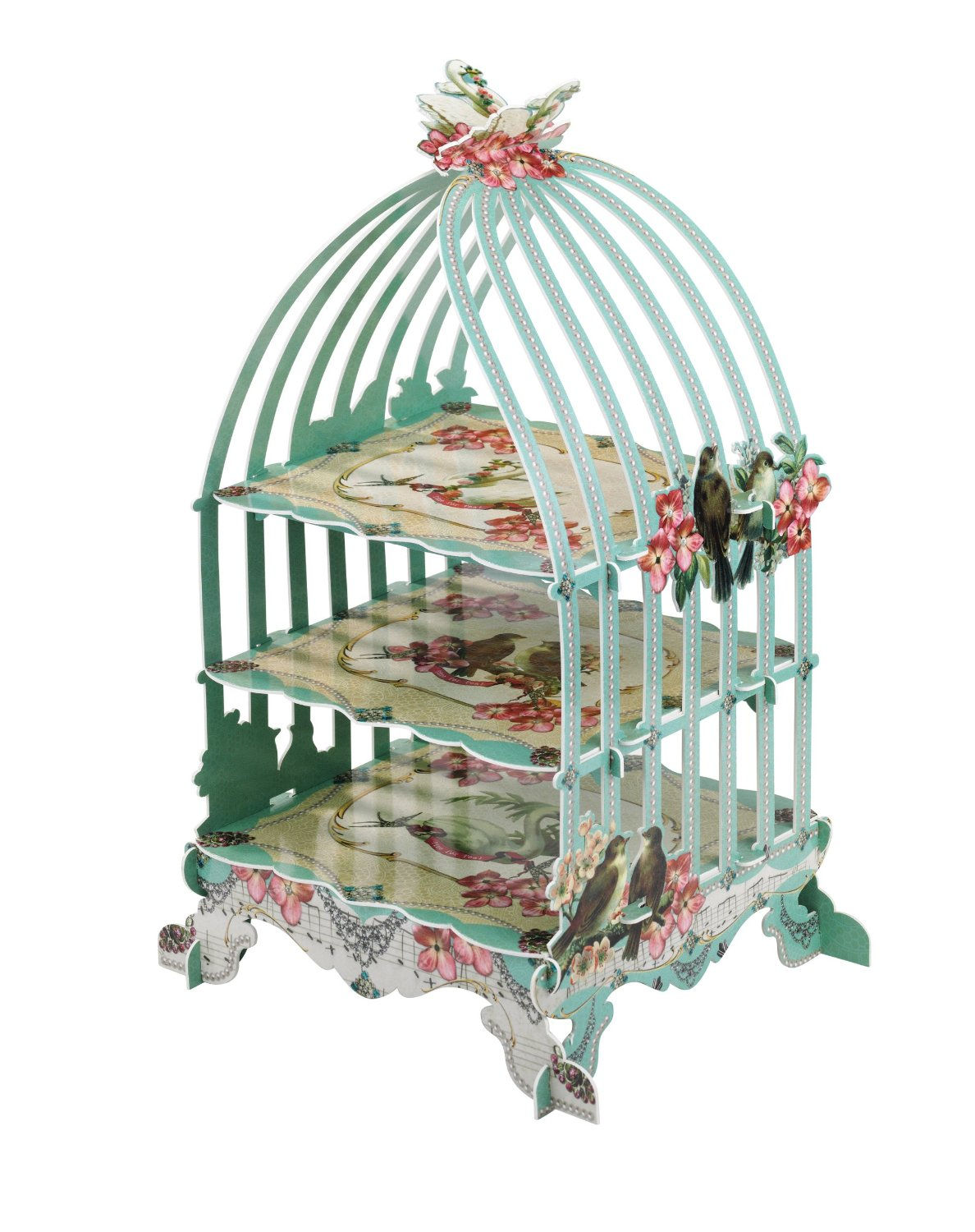 Green Birdcage alike High Tea Cakestand dessert