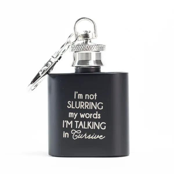Thumbnail: Hipste Black Mini Flask Keychain