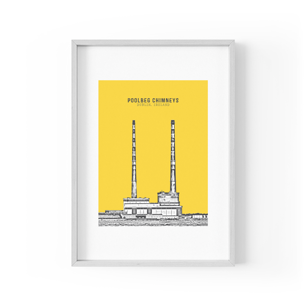 JANDO - POOLBEG CHIMNEYS PRINT - YELLOW