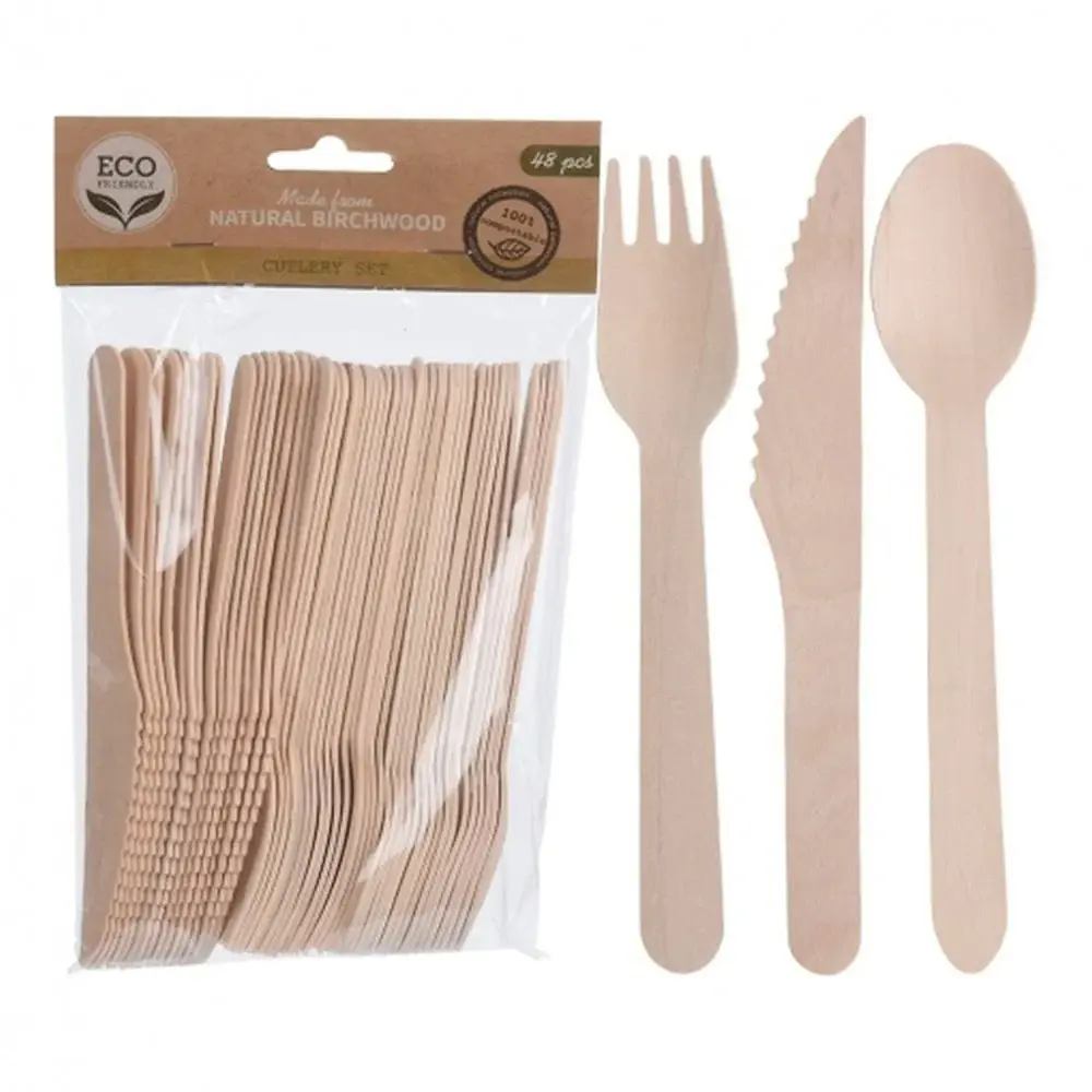 Natural Birchwood Cutlery Set