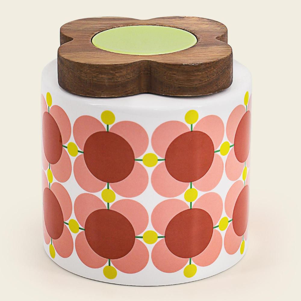 ORLA KIELY Ceramic 1.1L Storage Jar - Bubblegum Atomic Flower