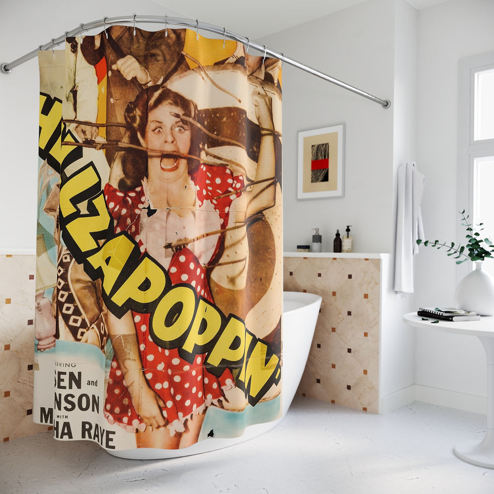 Thumbnail: Hellzapoppin Retro Movie Poster Shower Curtain | Vintage Film Pinup