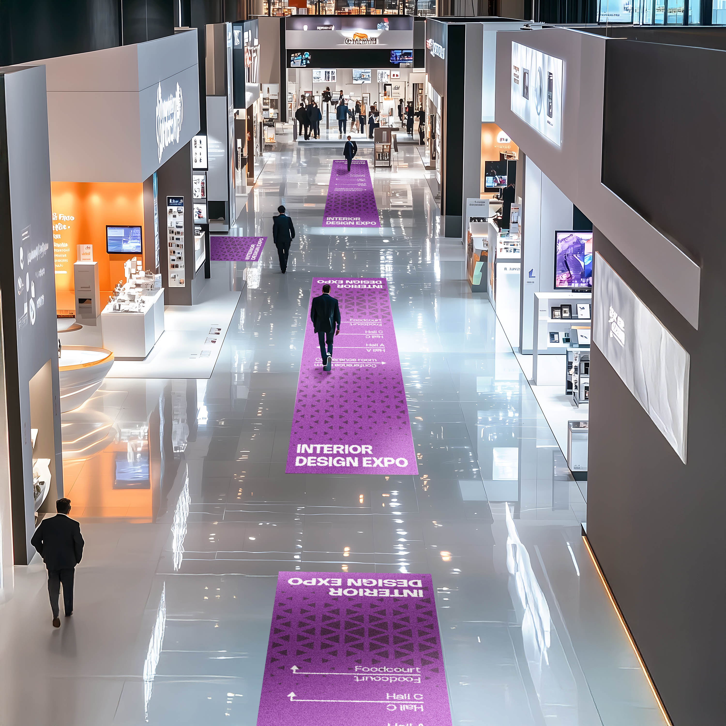 Printed event mat at an exhibition