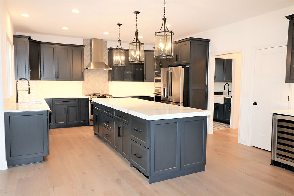 Amberwood Kitchen with Expanded Island