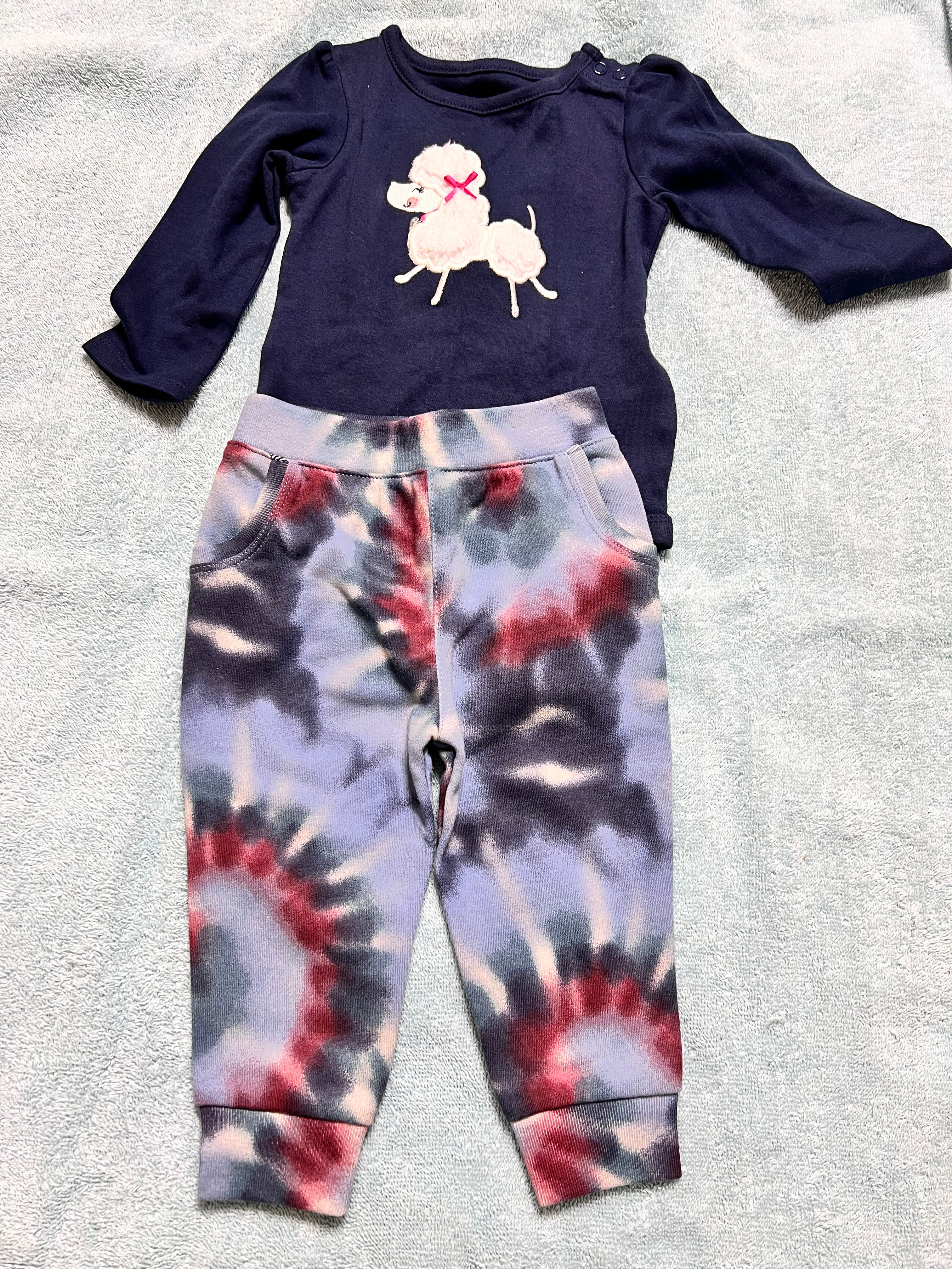 Girls Toddler 12 Months Garanimals Blue Poodle Pants Set