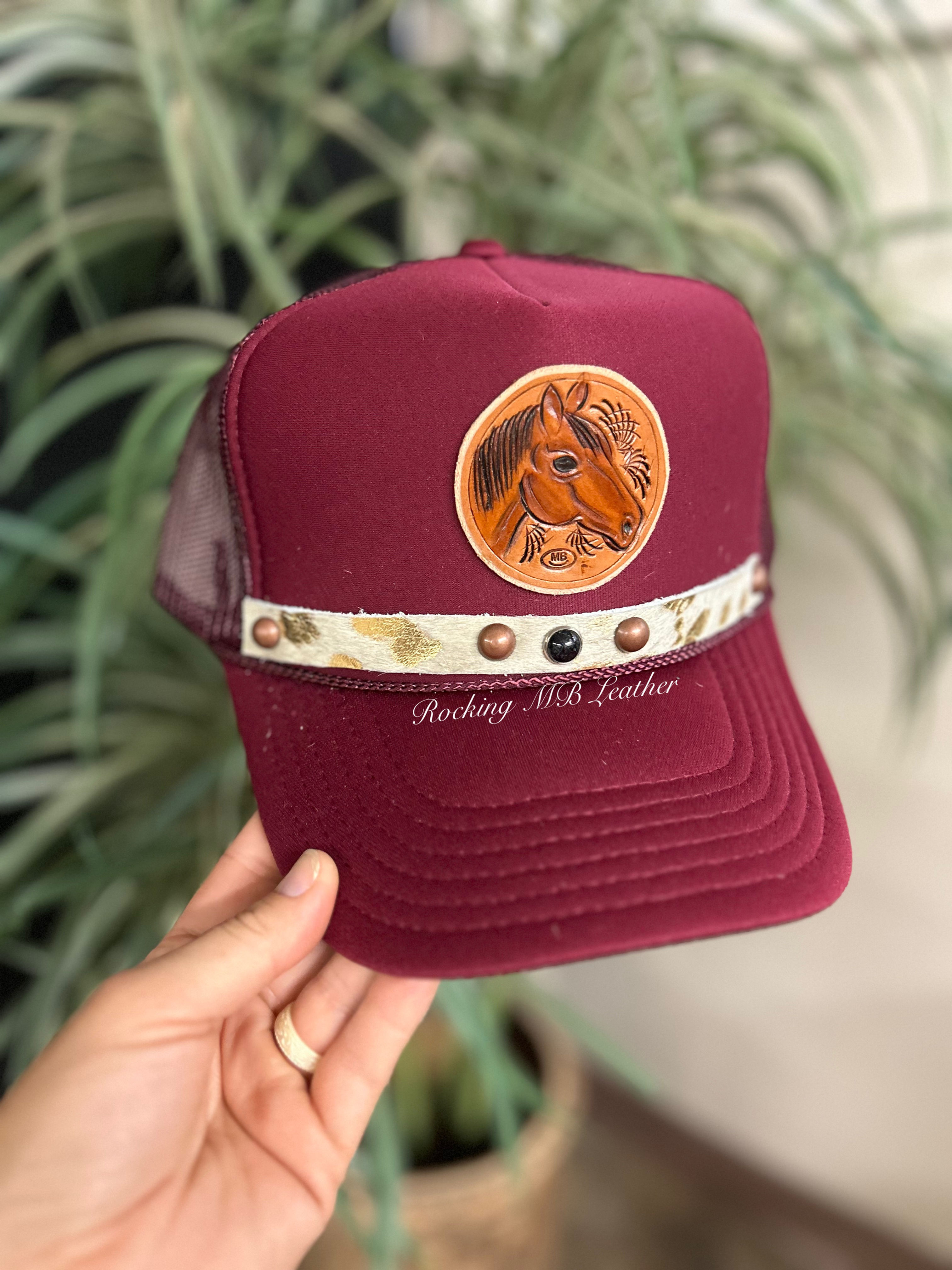 Maroon Horse Cap