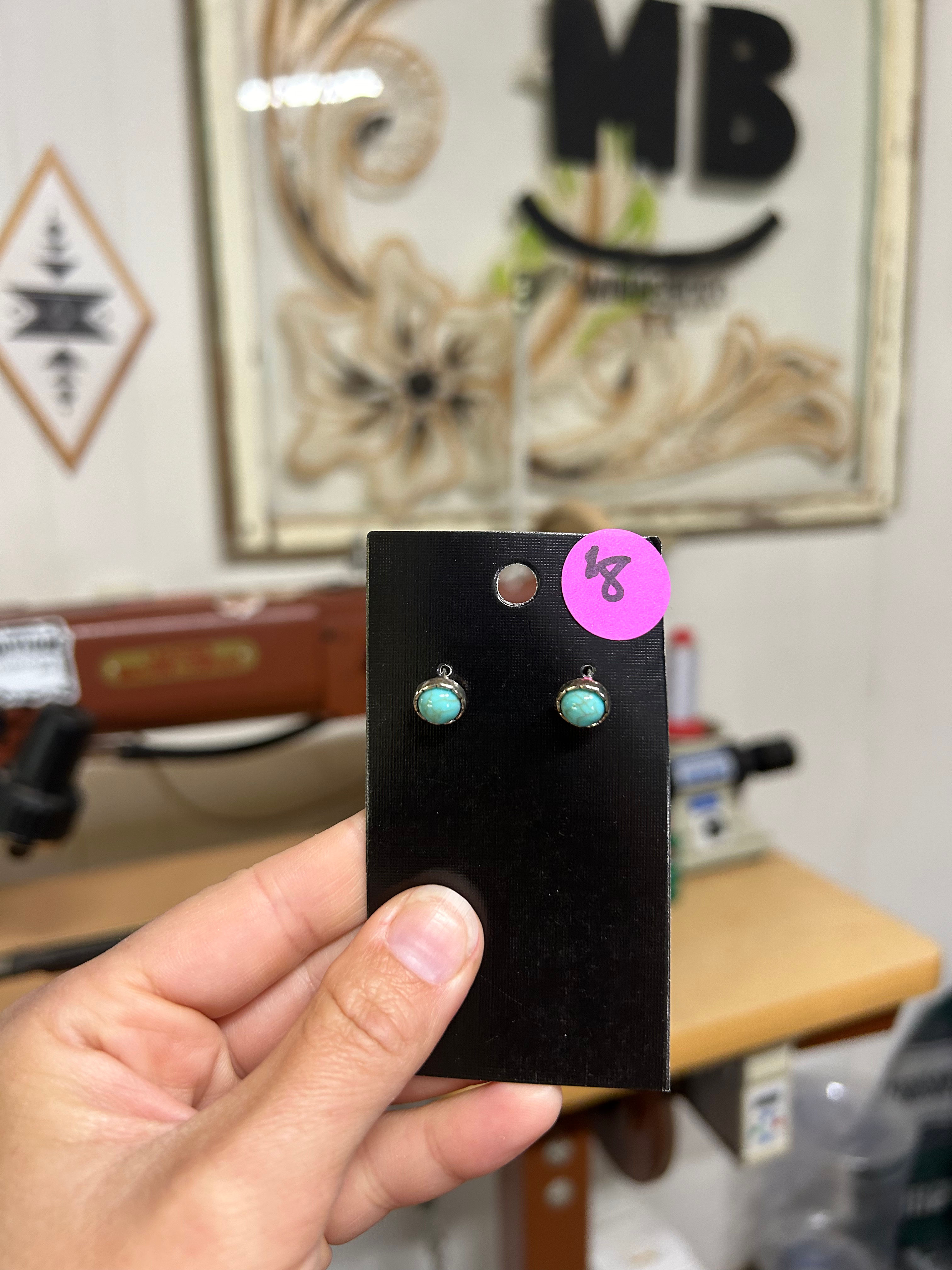 Round Turquoise Earrings