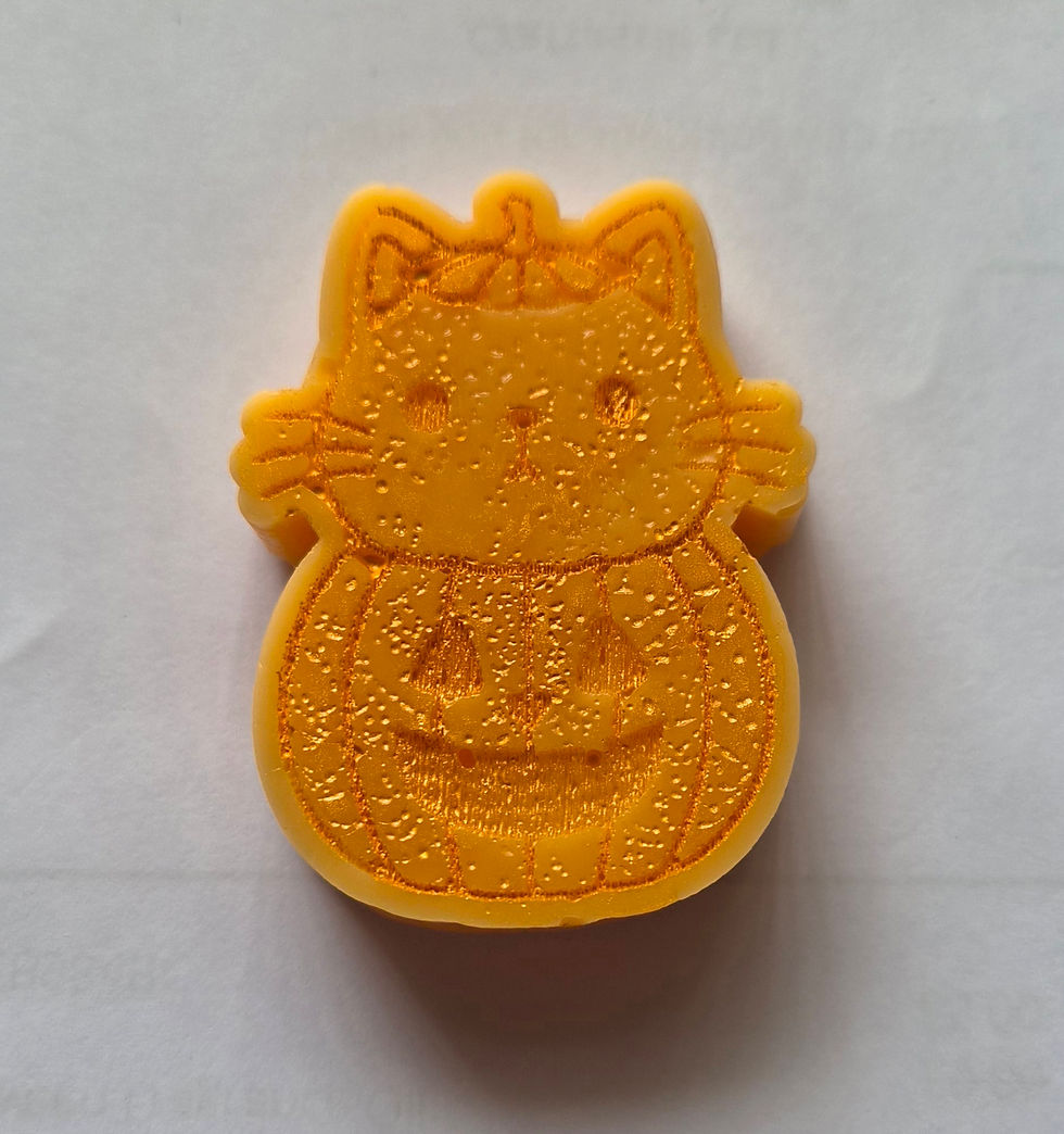 Thumbnail: Cat in a pumpkin mini wax melt slab weighing approx 17g
