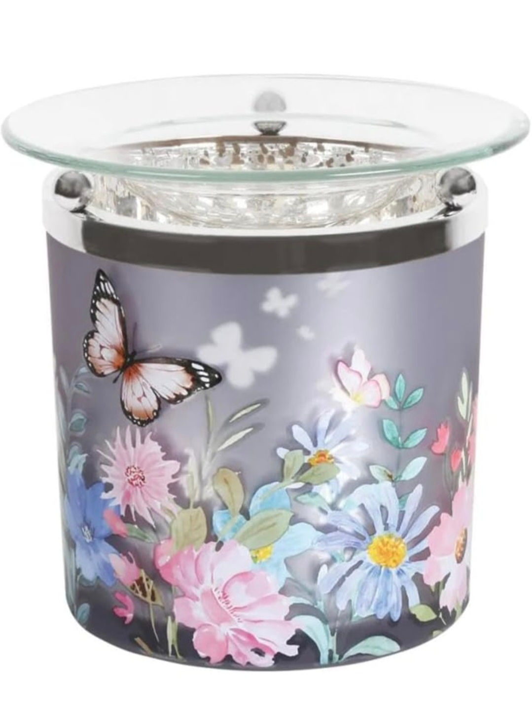 Lilac butterfly design wax melt burner 