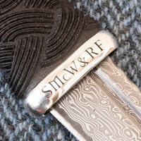 Bride & Groom initials engraved on Sgian DUbh ferrule band