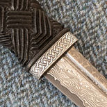 Sterling Silver Sgian Dubh ferrule engraved with Celtic Knotwork
