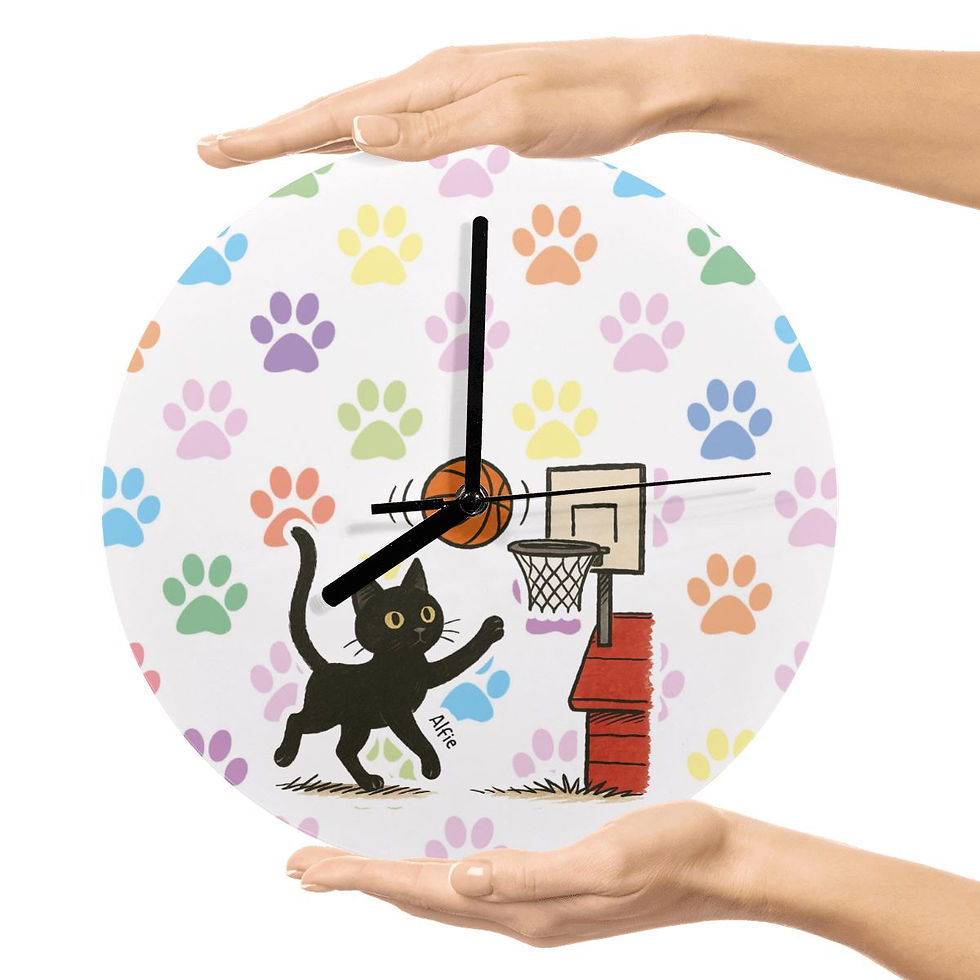 Custom Pet Basketball Cartoon clock