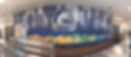 High school cafeteria wall wrap featuring maverick mascot and healthy food