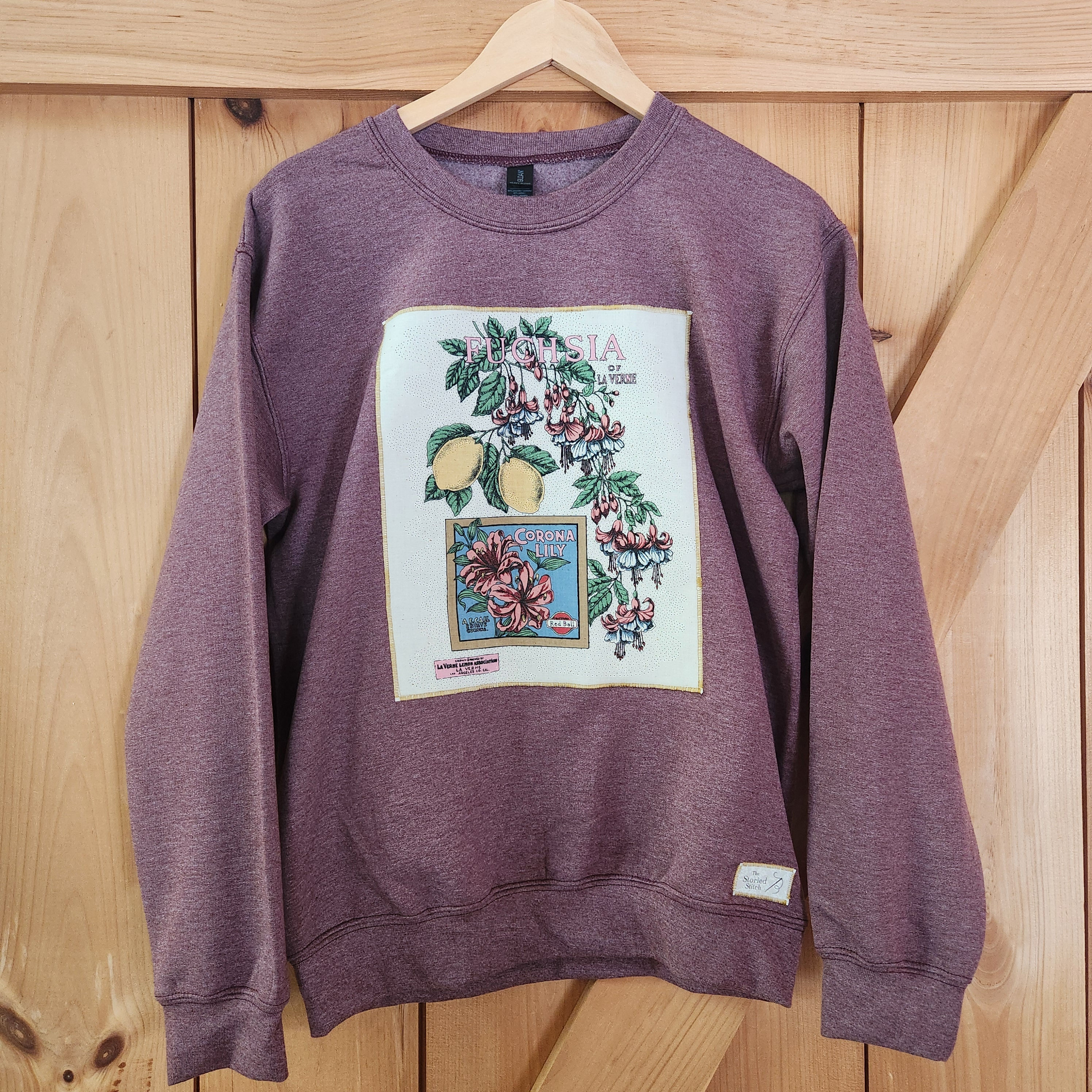 Small đ Flower Seed Crewneckđ Heather Dark Maroon
