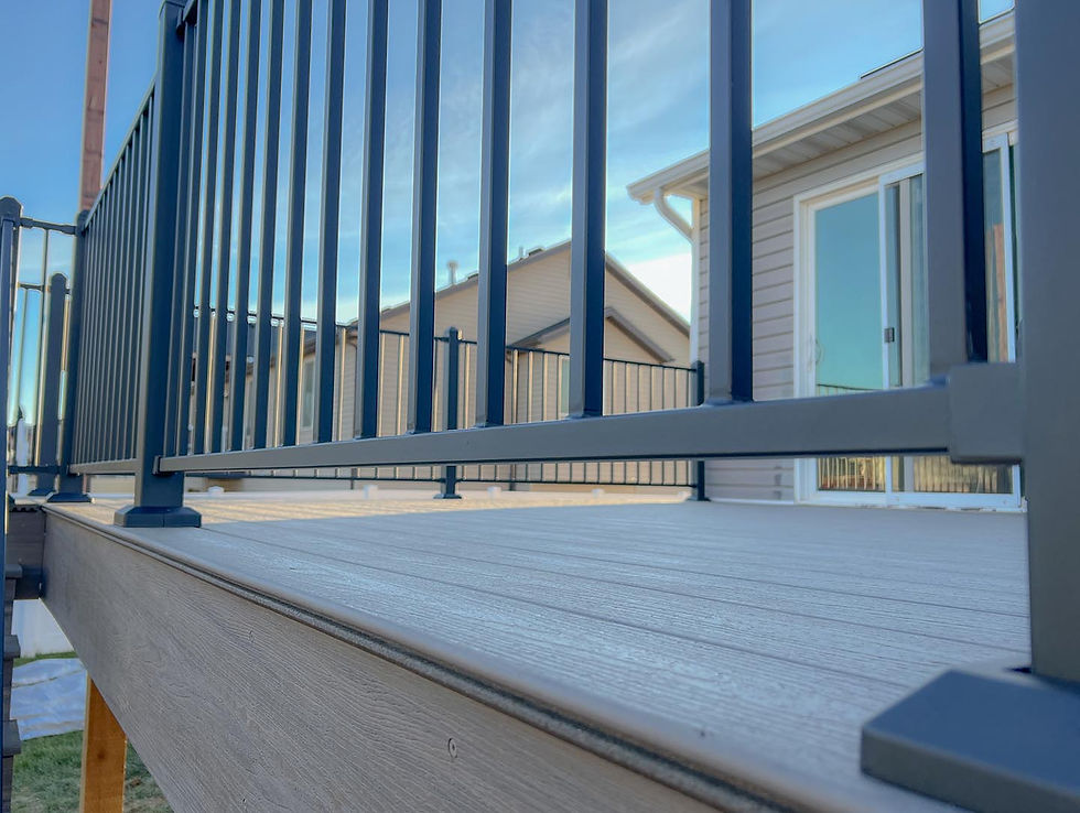Closeup of deck railing