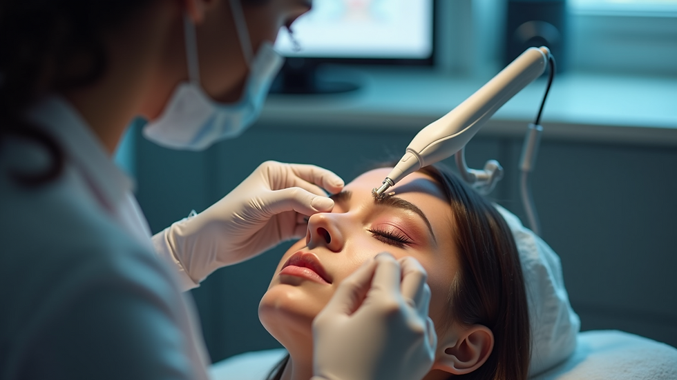 High angle view of a digital machine used in permanent makeup application