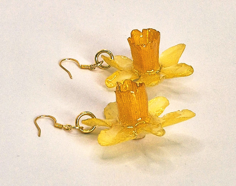 daffodil earrings side view