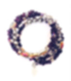 top view of red garnet chip stone bracelet with silver accents on memory wire, elegant beaded jewelry