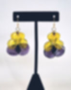 pansy earrings front view