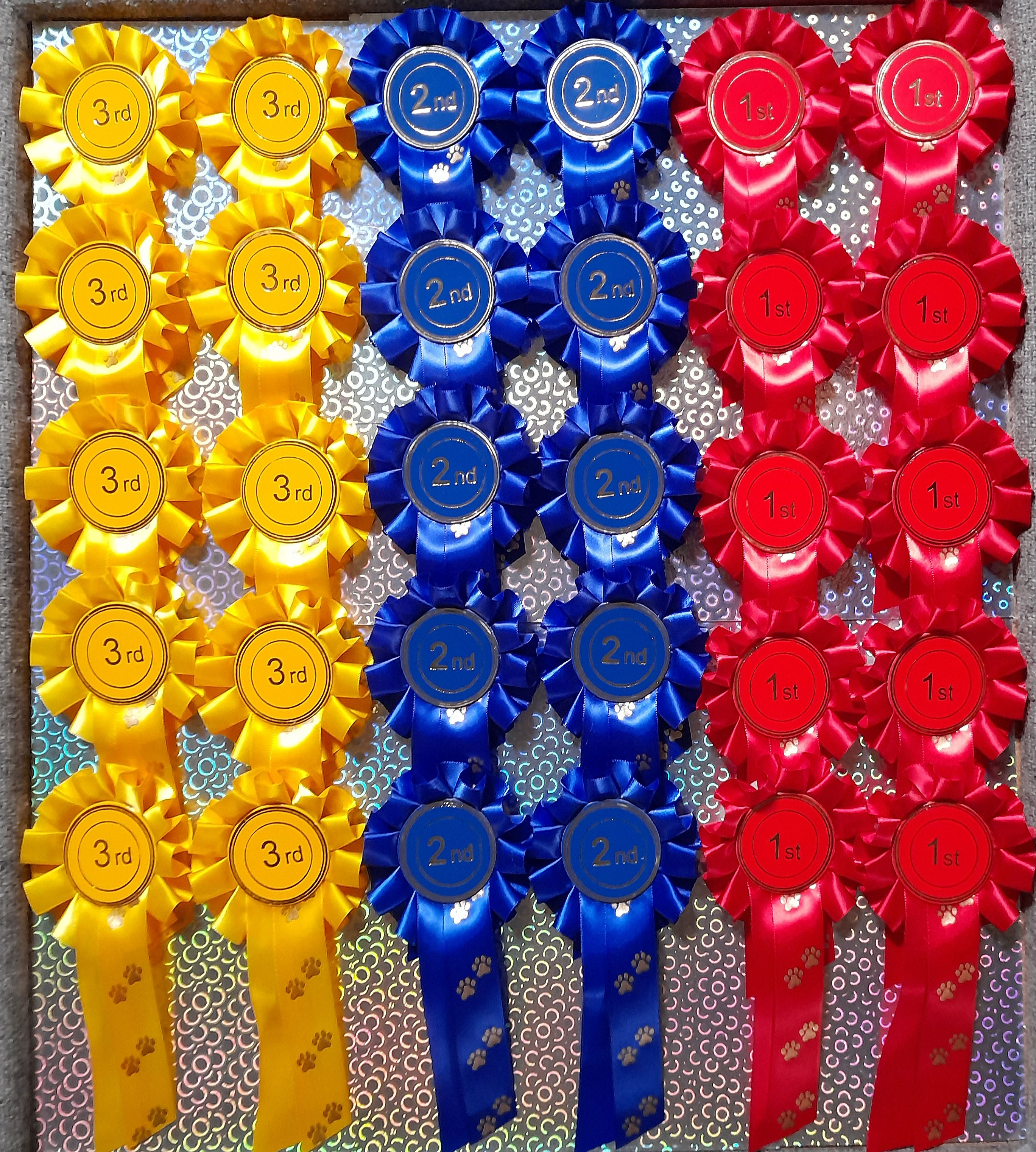 1st - 3rd x10 30 Rosettes in total paw print tail