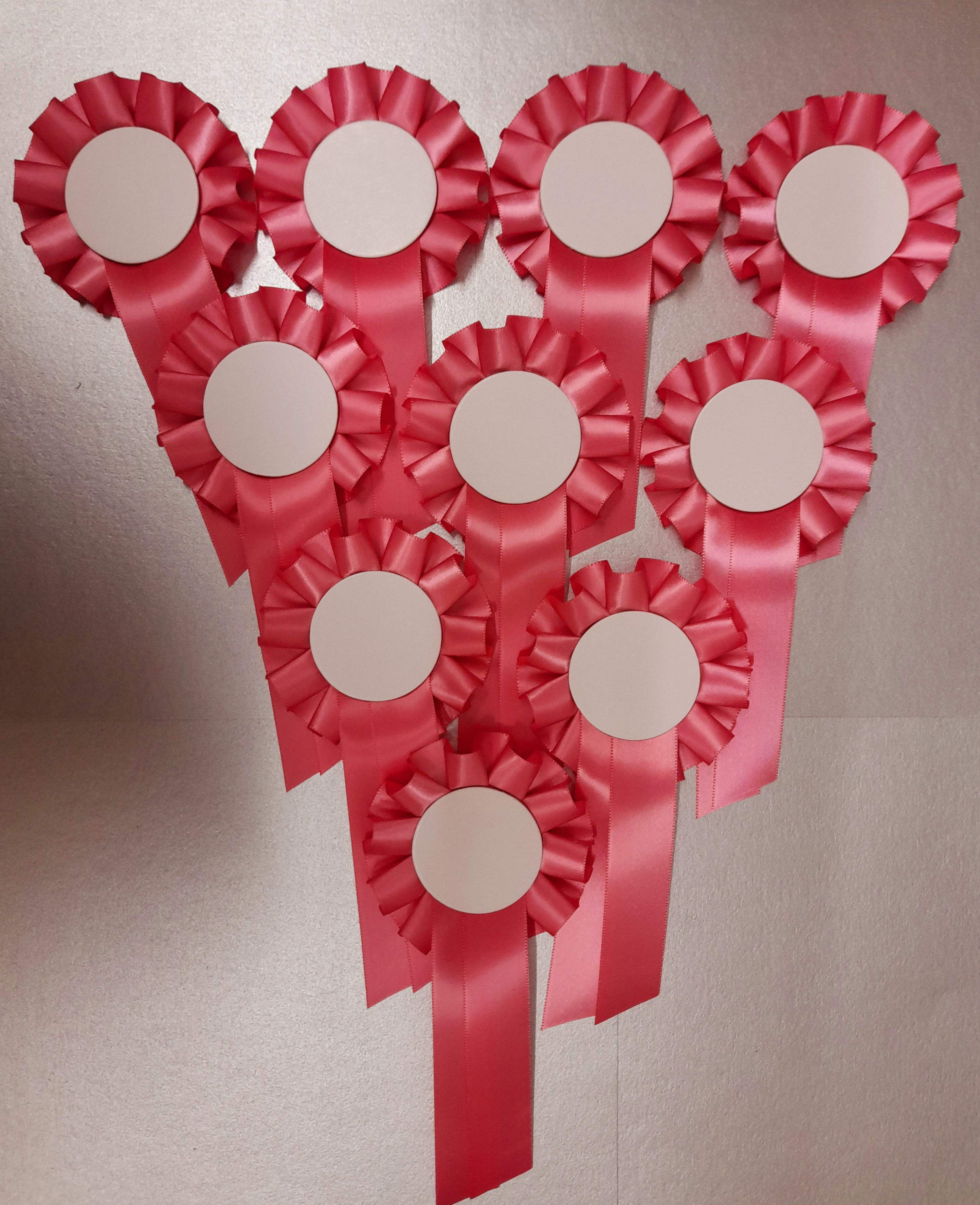 10x Pink rosettes blank centre