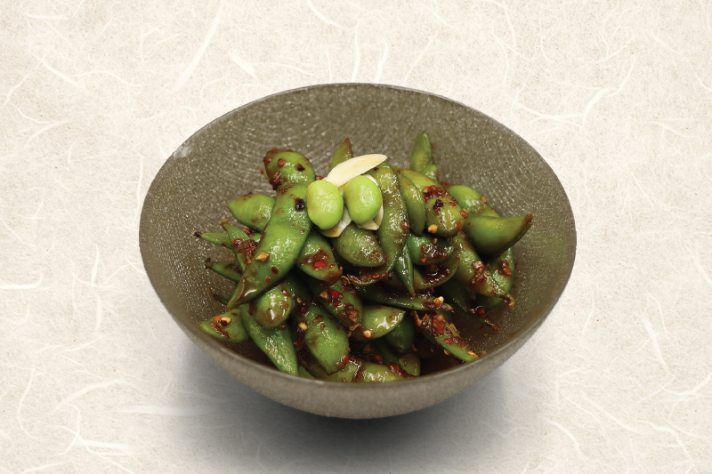 Spicy Garlic Edamame
