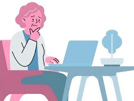 Woman worrying at her laptop