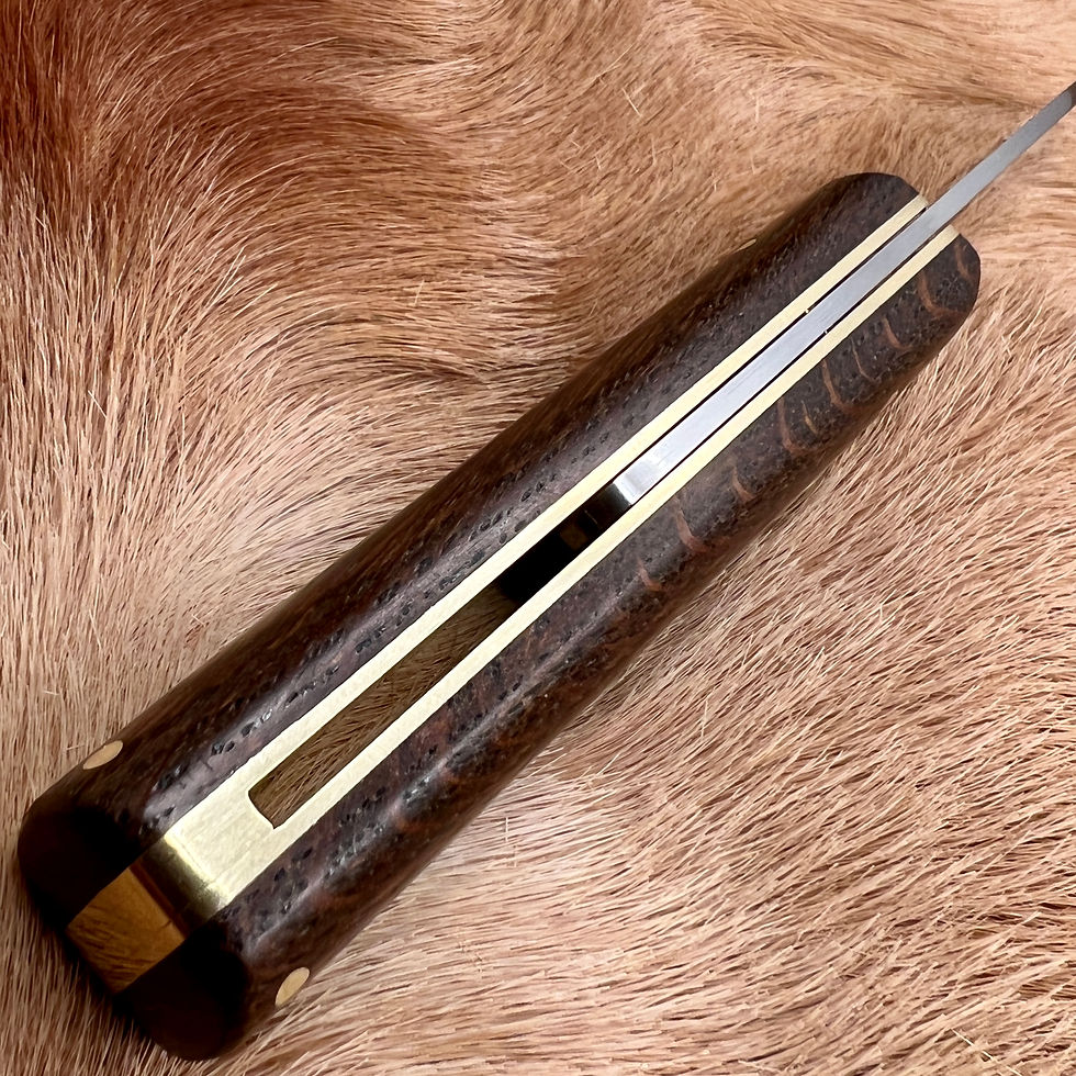 Thumbnail: Bog Oak and Brass Drop Point Friction Folder #320