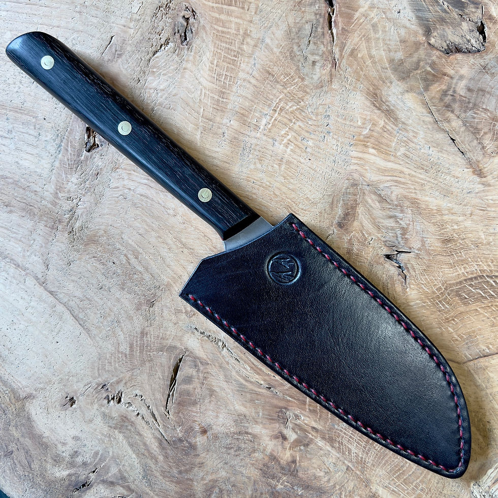 Thumbnail: Crowsfoot Bog Oak Santoku Chef's Knife HD #356
