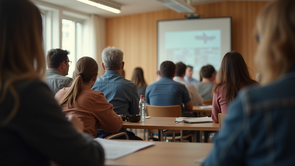Eye-level view of a community meeting space with engaged participants