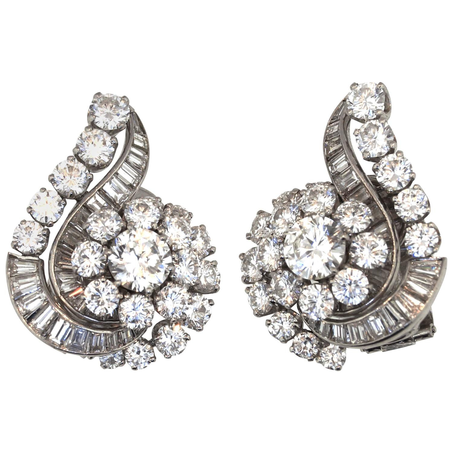Diamond Platinum Earrings