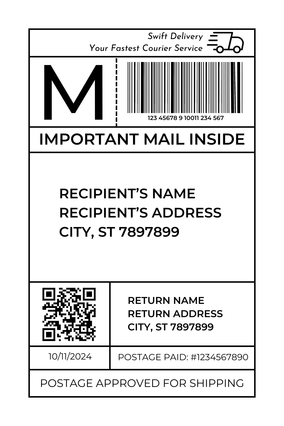 PRE-PAID SHIPPING LABEL