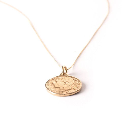 Ines gold coin on 9crt gold chain | Jojoharris