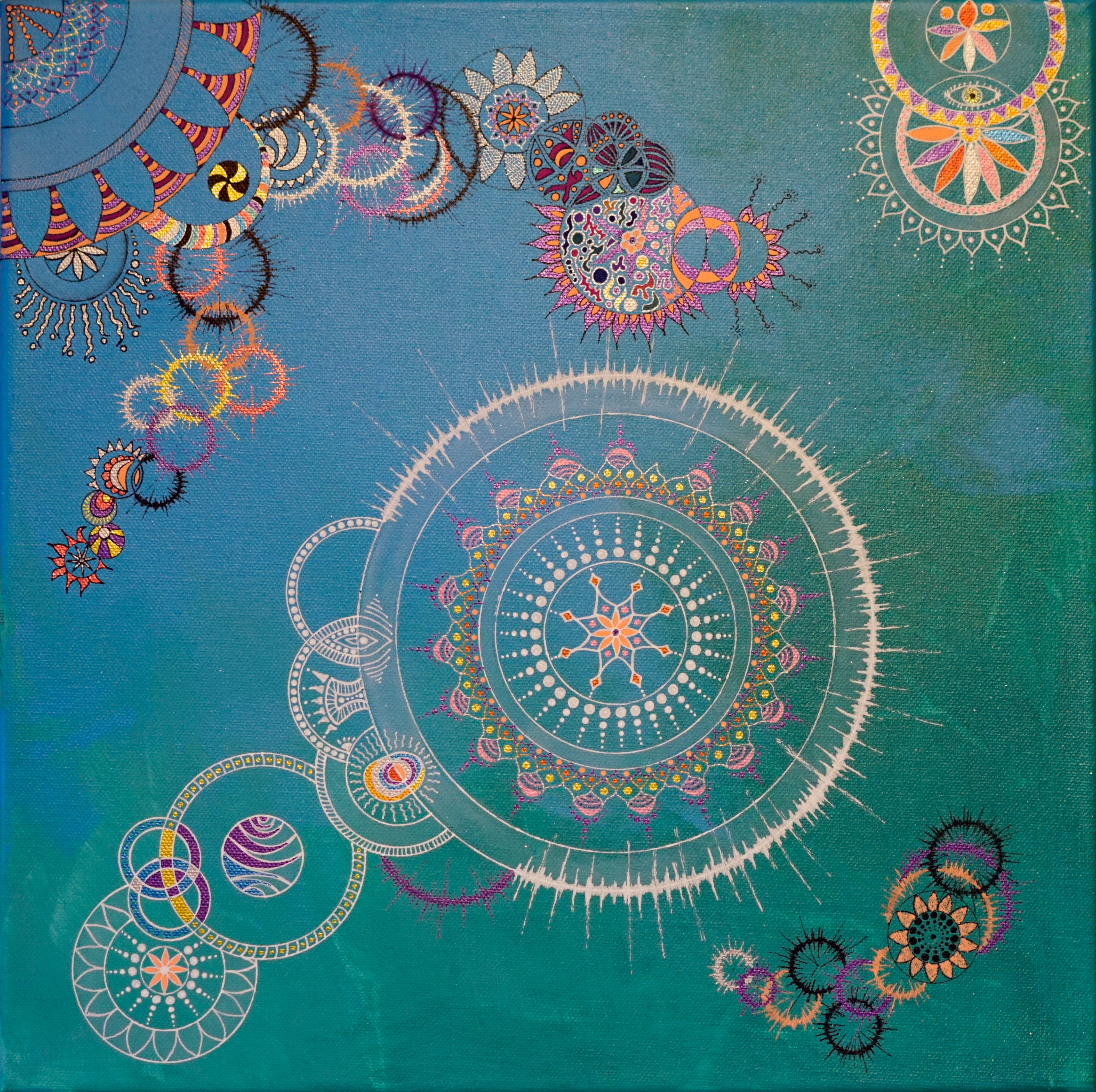 Stille in Türkis 40x40