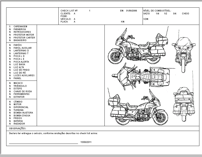 Check-List Motos