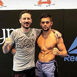 Mike Hales with another male boxer