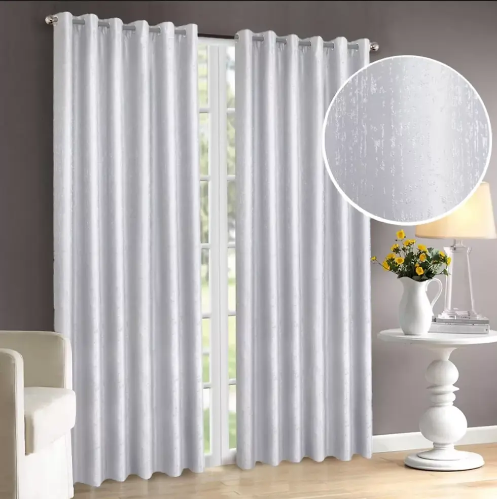 Star White Blackout Lined Eyelet Curtain