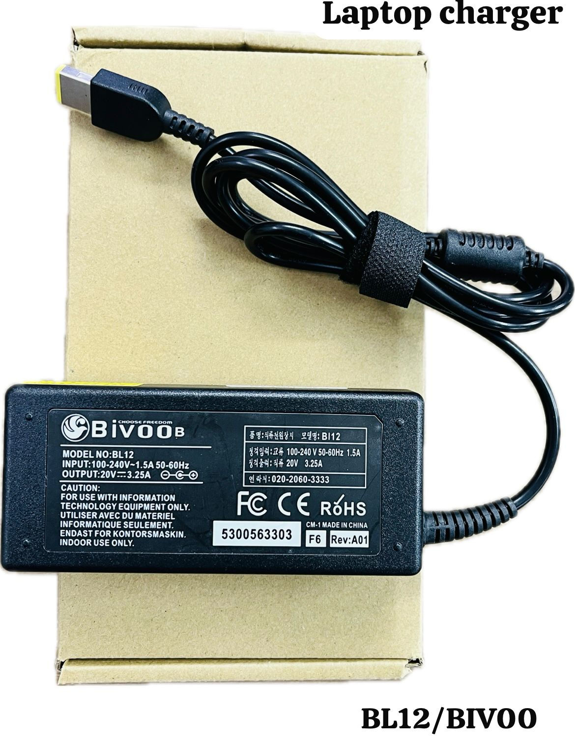Bivoo BL12 65W Slim Tip Universal Laptop Charger