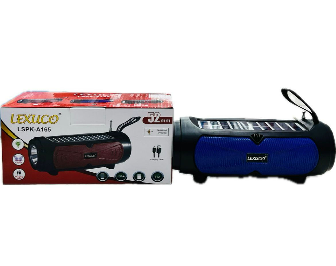 Lexuco LSPK-A165 52mm Portable Bluetooth Speaker with Solar Charging