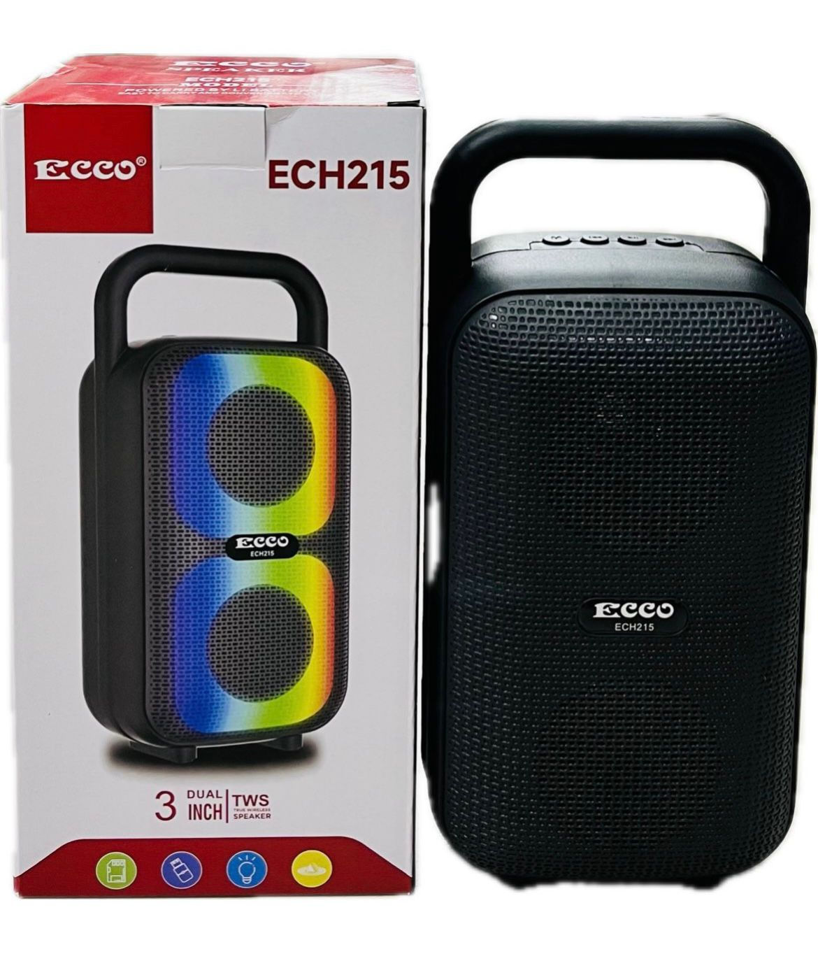 Ecco ECH215 Dual 3" TWS Bluetooth Karaoke Speaker