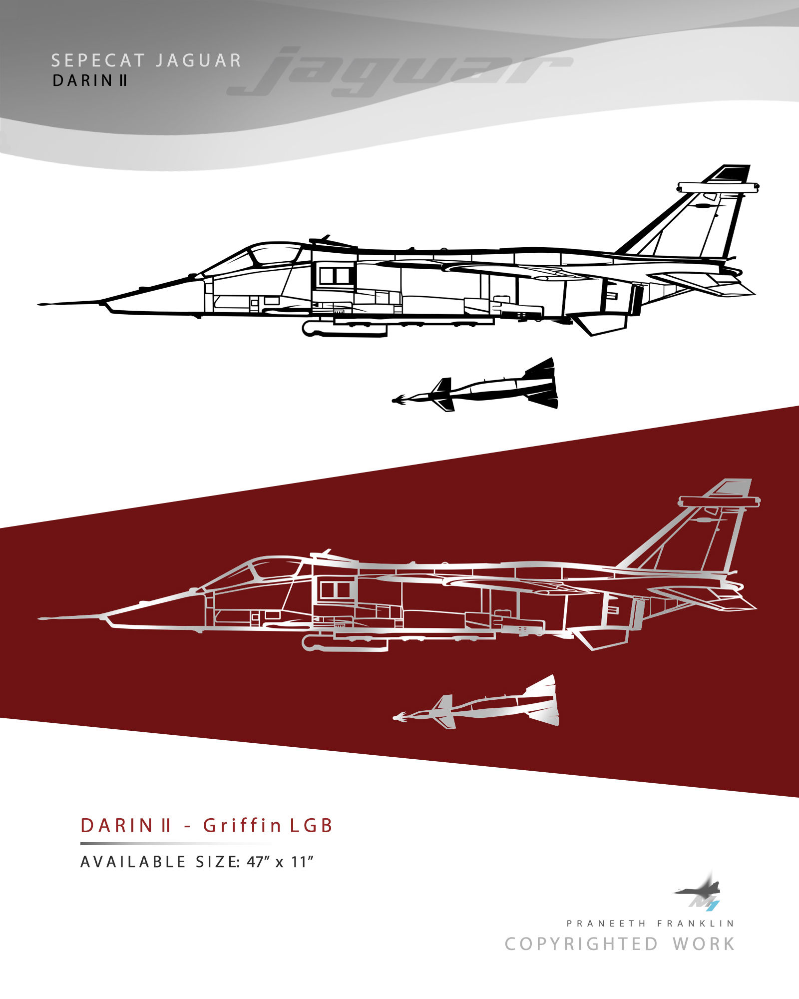 Sepecat JAGUAR - DARIN II - Griffin LGB - 47" size