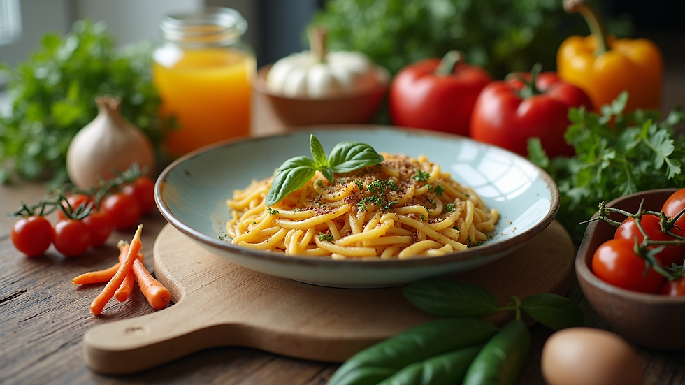 High angle view of healthy meal preparation with fresh ingredients