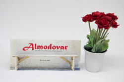 brochure and a flower