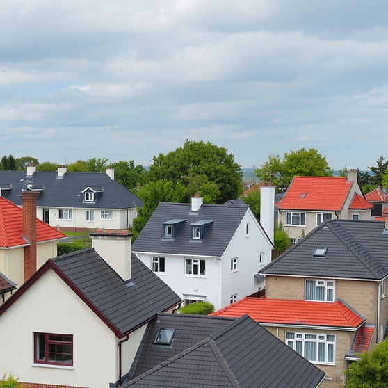 show several modern and well taken care of houses roofings from above.jpg
