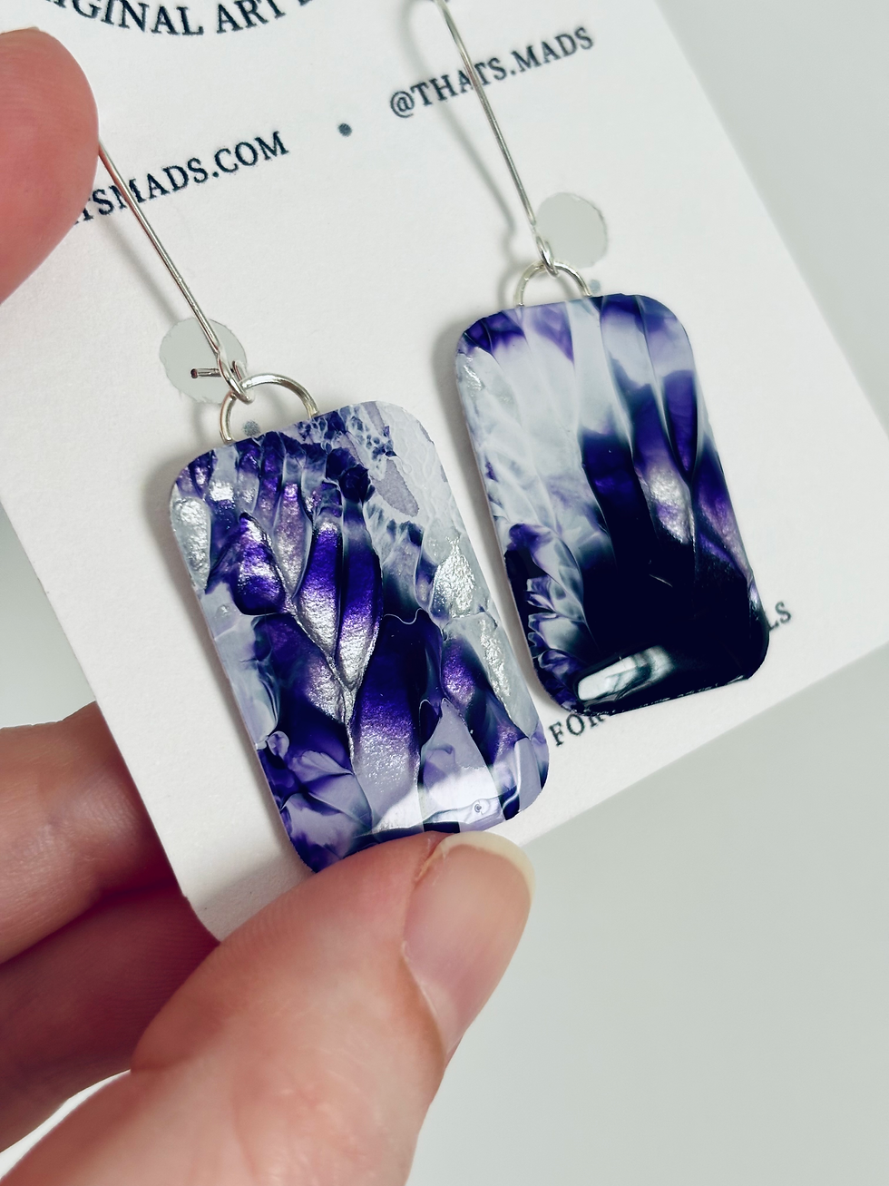 Thumbnail: Art Earrings - Purple & Gold
