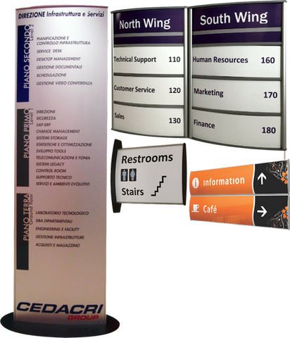 Vista System
Curved directional Signage.