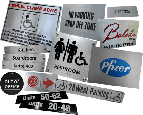 Engraved & Paint Filled
2mm brushed aluminium with engraving and paint fill.
