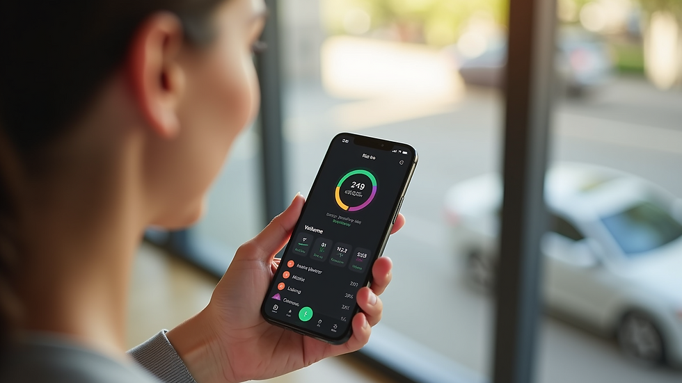Close-up view of a smartphone displaying a wellness app dashboard